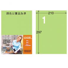 A4三用標籤 LD-800-G-C 淺綠 210*297mm(20張)